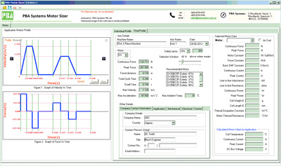 PBA Systems Motor Sizer Application