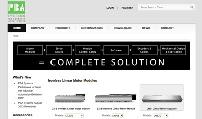 PBA Systems Website Screenshot